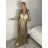 Elegantes ärmelloses Etuikleid für Damen (S-XL) ITALIAN FASHION IMHMS23118 S / M / L Gold