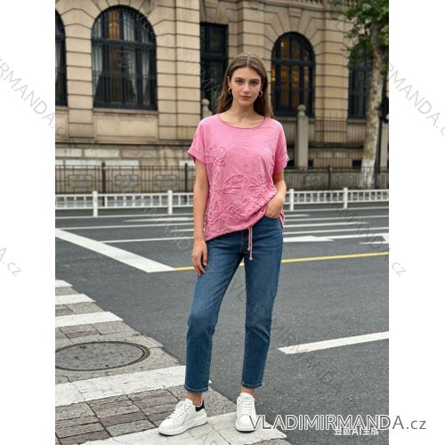 Sommerkleid oval Kurzarm Damen Übergröße (50/52/54 Einheitsgröße) ITALIAN FASHION IM425011