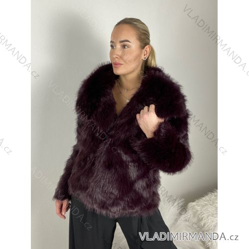Kabát trenčkot dámský (S/M ONE SIZE) ITALSKÁ MÓDA IMM231873 S / M Wein