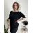 Übergroßer gestrickter Langarmpullover für Damen (S/M EINHEITSGRÖSSE) ITALIAN FASHION IMSN2416125