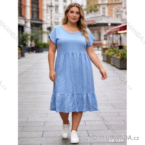 Sommerkleid oval Kurzarm Damen Übergröße (50/52/54 Einheitsgröße) ITALIAN FASHION IM425011