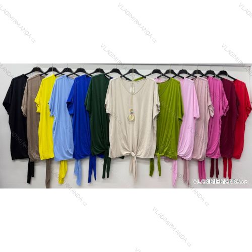 Sommerkleid oval Kurzarm Damen Übergröße (50/52/54 Einheitsgröße) ITALIAN FASHION IM425011