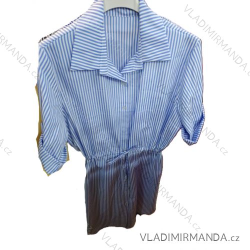 Kurzes Hemdkleid, kurze Ärmel, Damen (XS/S/M Einheitsgröße) ITALIENISCHE MODE IMSM26071