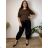 Übergroßer gestrickter Langarmpullover für Damen (S/M EINHEITSGRÖSSE) ITALIAN FASHION IMSN2416125