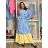 Langes Chiffon-Kurzarmkleid für Damen (S/M ONE SIZE) ITALIAN FASHION IMWGS231048