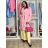Langes Chiffon-Kurzarmkleid für Damen (S/M ONE SIZE) ITALIAN FASHION IMWGS231048