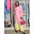 Langes Chiffon-Kurzarmkleid für Damen (S/M ONE SIZE) ITALIAN FASHION IMWGS231048 S / M / L hellblau