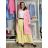 Langes Chiffon-Kurzarmkleid für Damen (S/M ONE SIZE) ITALIAN FASHION IMWGS231048 S / M / L hellblau