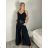 Kurzärmliges Sommer-Freizeitkleid für Damen (S/M/L EINHEITSGRÖSSE) ITALIAN FASHION IMWGB25022 M schwarz