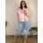 Übergroßer gestrickter Langarmpullover für Damen (S/M EINHEITSGRÖSSE) ITALIAN FASHION IMSN2416125 46/48/50 růžová světlá