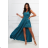 Langes glitzerndes Partykleid, kurze Ärmel, Damen (34-44) POLISH FASHION PMLMC24DIVA4 38 modrá petrolejová