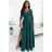 309-5 AMBER elegantes langes Spitzenkleid mit Ausschnitt - grün