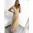 Langes Partykleid mit variabler Krawatte für Damen (Einheitsgröße S/M) ITALIAN FASHION IMWMY23970 beige XS/S/M