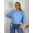 Sommerkleid oval Kurzarm Damen Übergröße (50/52/54 Einheitsgröße) ITALIAN FASHION IM425011 M/L/XL blau