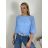 Sommerkleid oval Kurzarm Damen Übergröße (50/52/54 Einheitsgröße) ITALIAN FASHION IM425011 M/L/XL blau