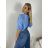 Sommerkleid oval Kurzarm Damen Übergröße (50/52/54 Einheitsgröße) ITALIAN FASHION IM425011 M/L/XL blau