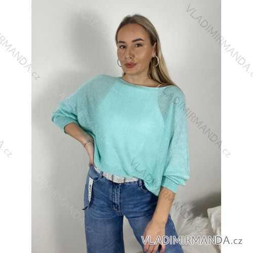 Sommerkleid oval Kurzarm Damen Übergröße (50/52/54 Einheitsgröße) ITALIAN FASHION IM425011 M/L/XL leichte Minze