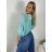 Sommerkleid oval Kurzarm Damen Übergröße (50/52/54 Einheitsgröße) ITALIAN FASHION IM425011 M/L/XL leichte Minze