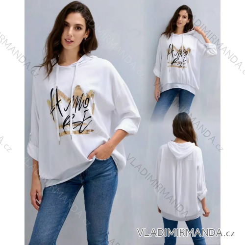 Damen-Strickpullover mit Stehkragen und langen Ärmeln (Einheitsgröße S/M) ITALIAN FASHION IMPLI228596