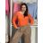 Übergroßer gestrickter Langarmpullover für Damen (S/M EINHEITSGRÖSSE) ITALIAN FASHION IMSN2416125  oranžová