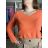 Übergroßer gestrickter Langarmpullover für Damen (S/M EINHEITSGRÖSSE) ITALIAN FASHION IMSN2416125  oranžová