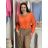 Übergroßer gestrickter Langarmpullover für Damen (S/M EINHEITSGRÖSSE) ITALIAN FASHION IMSN2416125  oranžová