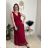 Sommerkleid Carmen aus Musselin für Damen (Einheitsgröße S/M) ITALIAN FASHION IMWE231506 dunkelrot S / M / L