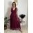 Sommerkleid Carmen aus Musselin für Damen (Einheitsgröße S/M) ITALIAN FASHION IMWE231506 dunkelrot S / M / L