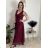 Sommerkleid Carmen aus Musselin für Damen (Einheitsgröße S/M) ITALIAN FASHION IMWE231506 dunkelrot S / M / L