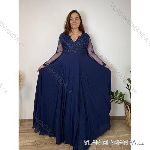 Elegantes Abendkleid, elegante Damenmode (Einheitsgröße S/M), italienische Mode, FMPCH269417/DUR 6XL dunkelblau