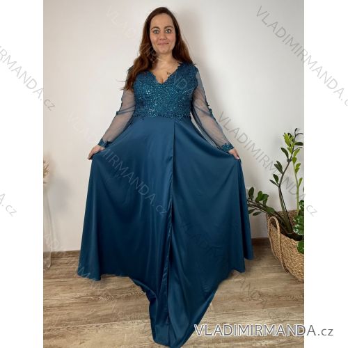 Elegantes Abendkleid, elegante Damenmode (Einheitsgröße S/M), italienische Mode, FMPCH269417/DUR 5XL modrá petrolejová