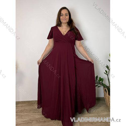 Elegantes Abendkleid, elegante Damenmode (Einheitsgröße S/M), italienische Mode, FMPCH269417/DUR 3XL Wein