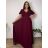 Elegantes Abendkleid, elegante Damenmode (Einheitsgröße S/M), italienische Mode, FMPCH269417/DUR 3XL Wein