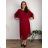 Langes Chiffon-Kurzarmkleid für Damen (S/M ONE SIZE) ITALIAN FASHION IMWGM23456  Wein