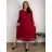 Langes Chiffon-Kurzarmkleid für Damen (S/M ONE SIZE) ITALIAN FASHION IMWGM23456  Wein