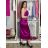 Elegantes Damen-Abendkleid mit Trägern (S/M ONE SIZE) ITALIAN FASHION IM322MONICA Fuchsie L/XL
