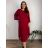 Langes Chiffon-Kurzarmkleid für Damen (S/M ONE SIZE) ITALIAN FASHION IMWGM23456  Wein