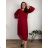 Langes Chiffon-Kurzarmkleid für Damen (S/M ONE SIZE) ITALIAN FASHION IMWGM23456  Wein