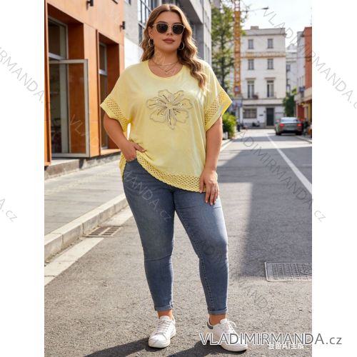 Sommerkleid oval Kurzarm Damen Übergröße (50/52/54 Einheitsgröße) ITALIAN FASHION IM425011