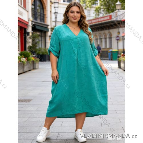 Sommerkleid oval Kurzarm Damen Übergröße (50/52/54 Einheitsgröße) ITALIAN FASHION IM425011