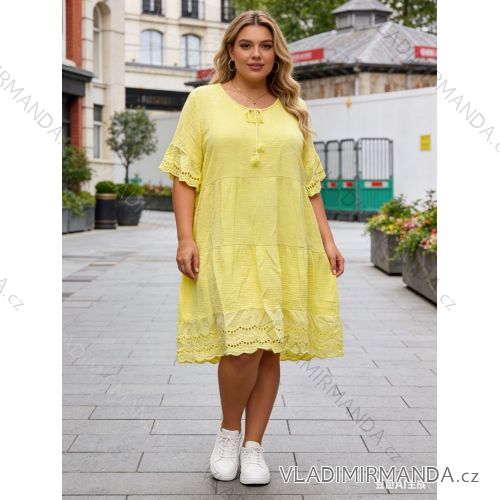 Sommerkleid oval Kurzarm Damen Übergröße (50/52/54 Einheitsgröße) ITALIAN FASHION IM425011