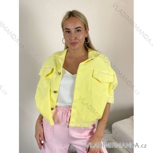 Langes Chiffon-Kurzarmkleid für Damen (S/M ONE SIZE) ITALIAN FASHION IMWGS231048 S / M / L žlutá