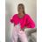 Leichter Kurzarmpullover für Damen (S/M/L ONE SIZE) ITALIAN FASHION IMWKK252585 S / M / L dunkelrosa