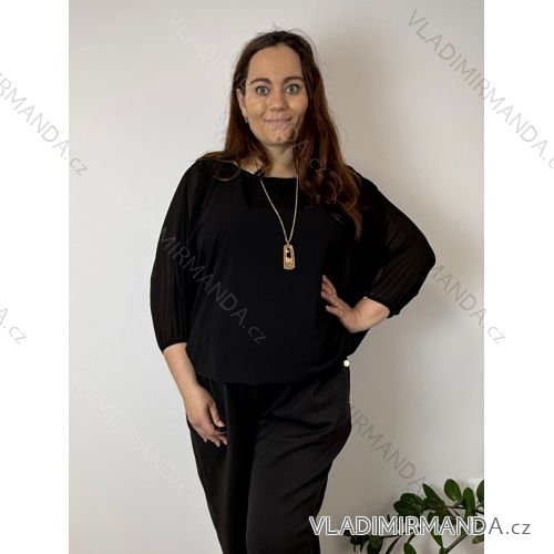 Elegante, lange Jogginghose für Damen (Einheitsgröße S/M/L) ITALIAN FASHION IMD23634  schwarz