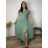 Sommerkleid oval Kurzarm Damen Übergröße (50/52/54 Einheitsgröße) ITALIAN FASHION IM425011 46/48/50 hellblau