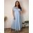 Sommerkleid oval Kurzarm Damen Übergröße (50/52/54 Einheitsgröße) ITALIAN FASHION IM425011 46/48/50 hellblau