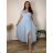 Sommerkleid oval Kurzarm Damen Übergröße (50/52/54 Einheitsgröße) ITALIAN FASHION IM425011 46/48/50 hellblau