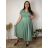 Sommerkleid oval Kurzarm Damen Übergröße (50/52/54 Einheitsgröße) ITALIAN FASHION IM425011 44/46/48 blaues Azurblau