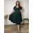 Sommerkleid oval Kurzarm Damen Übergröße (50/52/54 Einheitsgröße) ITALIAN FASHION IM425011 44/46/48 blaues Azurblau