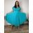 Sommerkleid oval Kurzarm Damen Übergröße (50/52/54 Einheitsgröße) ITALIAN FASHION IM425011 44/46/48 blaues Azurblau